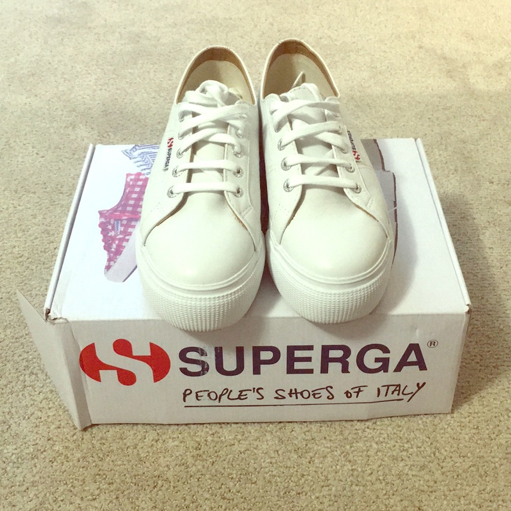 Superga platform leather shoes